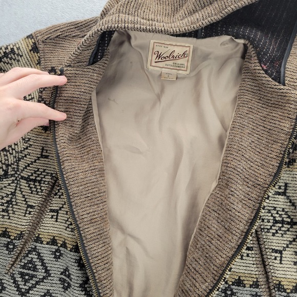 Woolrich Womens Small Wool Jacket Coat Fair Isle Snowflake Southwest USA Zip USA - Picture 6 of 8